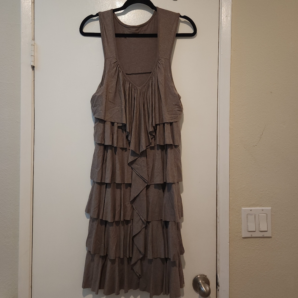Cynthia Rowley Asymmetrical Tiered Gray Dress